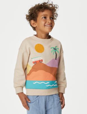 

Boys M&S Collection Cotton Rich Scenic Sweatshirt (2-8 Yrs) - Stone, Stone
