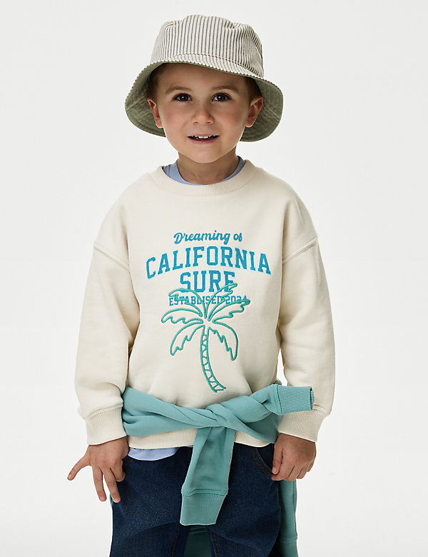 Katoenrijke sweater met 'California' (2-8 jaar) - NL