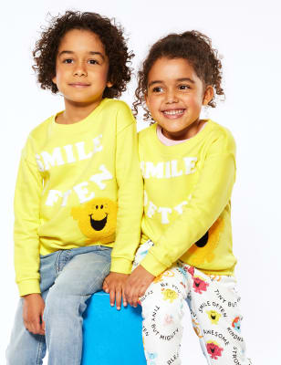 Sweat en coton Mr Happy™ avec texte « Smile Often » (du 2 au 7 ans) - Yellow