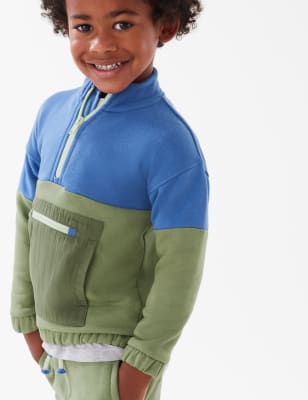 

Boys M&S Collection Cotton Rich Colour Block Half Zip Sweatshirt (2-7 Yrs) - Multi, Multi