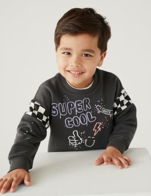 

Boys M&S Collection Cotton Rich Doodle Print Sweatshirt (2-8 Yrs) - Dark Graphite, Dark Graphite