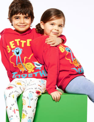 Sweat en coton à capuche et motif Mr Men™ avec texte « Better Together » (du 2 au 7 ans) - Red