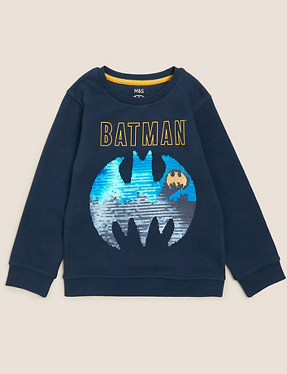 Cotton Rich Batman™ Reversible Sequin Sweatshirt (2-7 Yrs)