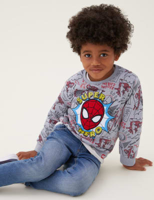 

Boys M&S Collection Cotton Rich Spider-Man™ Sweatshirt (2-7 Yrs) - Grey Mix, Grey Mix