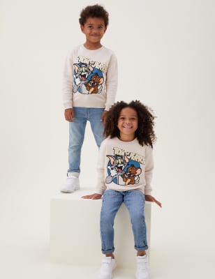 

Boys,Unisex,Girls M&S Collection Cotton Rich Tom & Jerry™ Sweatshirt (2-7 Yrs) - Putty, Putty