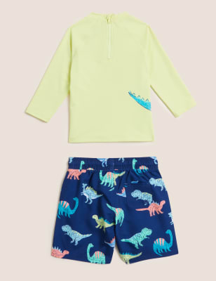 

Boys M&S Collection 2pc Dinosaur Rash Vest & Swim Shorts (2-7 Yrs) - Multi, Multi