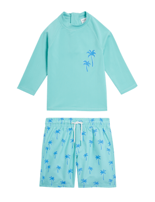 

Boys M&S Collection 2pc Palm Print Swim Set (2-7 Yrs) - Aqua Mix, Aqua Mix