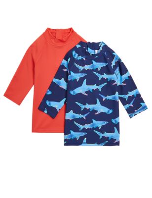 

Boys M&S Collection 2pk Shark Rash Vests (2-7 Yrs) - Multi, Multi