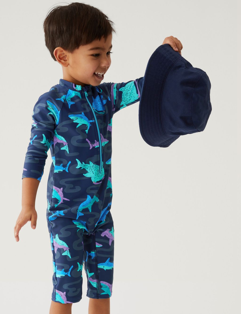 Shark Print All In One (2-8 Yrs) image 2
