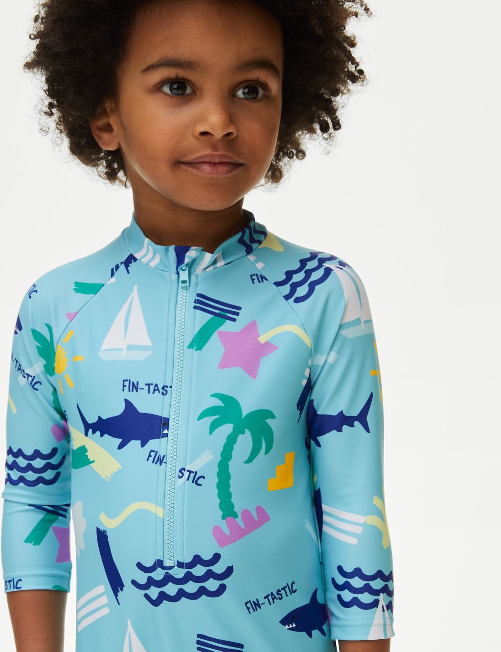 Beach Graphic All In One Swimsuit (2-8 Yrs) image 3