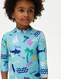 Beach Graphic All In One Swimsuit (2-8 Yrs)