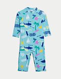 Beach Graphic All In One Swimsuit (2-8 Yrs)