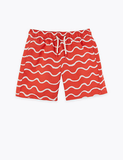 Wave Print Swim Shorts (2-7 Yrs)