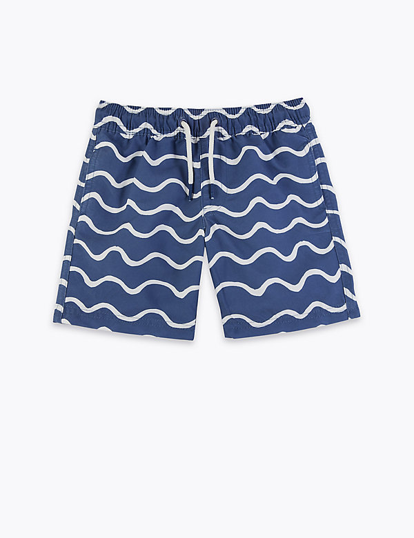 Wave Print Swim Shorts (2-7 Yrs) - NO