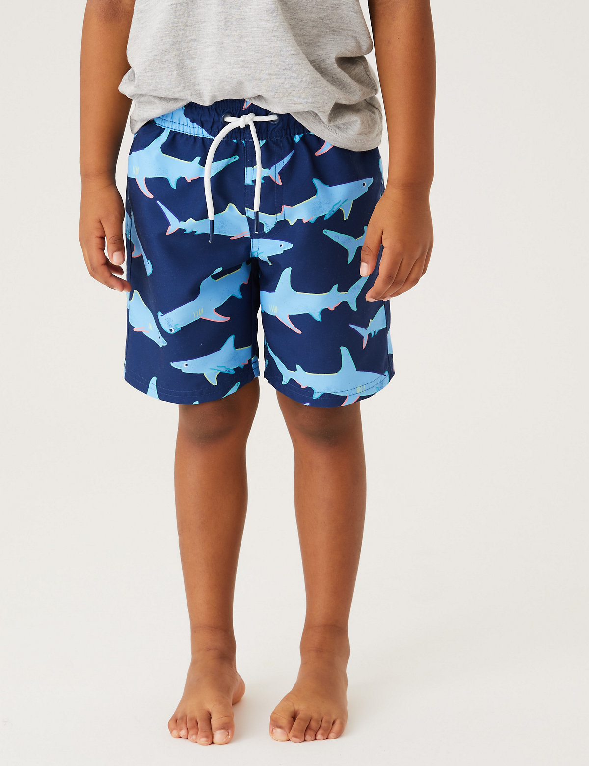 Shark Print Swim Shorts (2-7 Yrs)