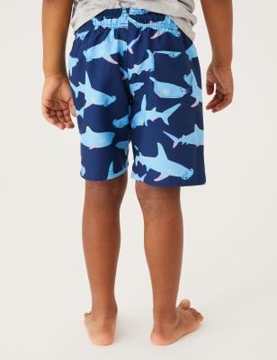 Shark Print Swim Shorts (2-7 Yrs)