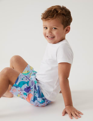 

Boys M&S Collection Sea Creature Swim Shorts (2-8 Yrs) - Blue Mix, Blue Mix