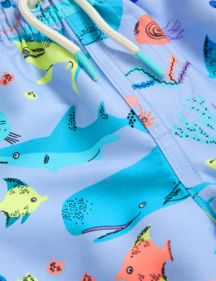 

M&S Collection Badeshorts mit Meerestiermuster (2-8 J.) - Blue Mix, Blue Mix