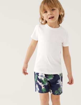 

M&S Collection Badeshorts mit Hawaii-Muster (2-8 Jahre) - Navy Mix, Navy Mix