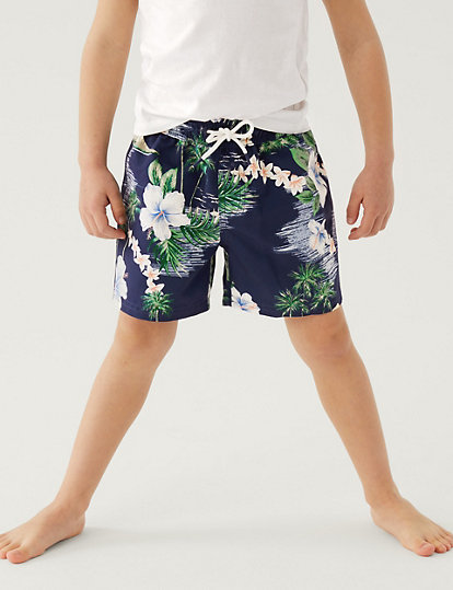 Hawaiian Print Swim Shorts (2-8 Yrs)