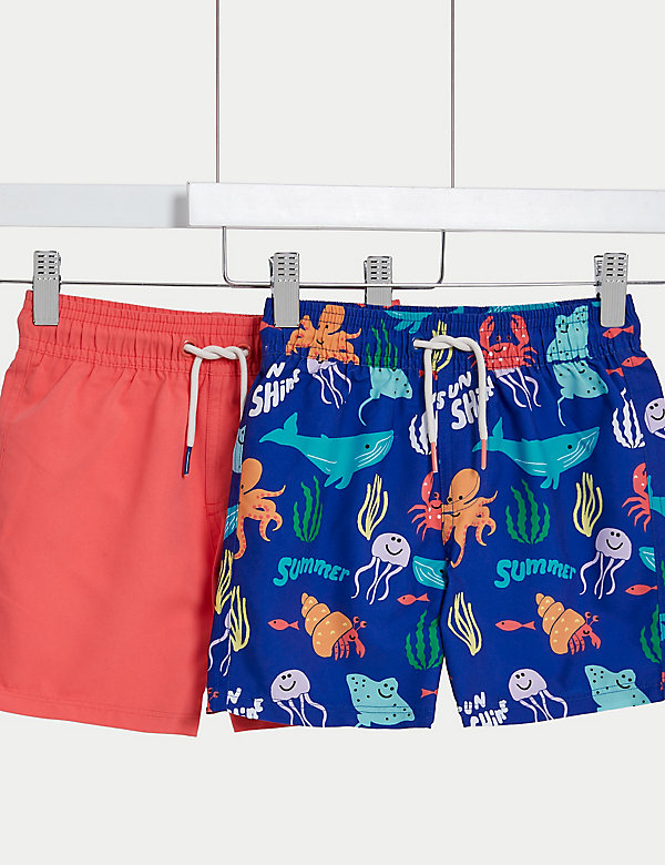 2pk Underwater Print Swim Shorts (2-8 Yrs) - MX