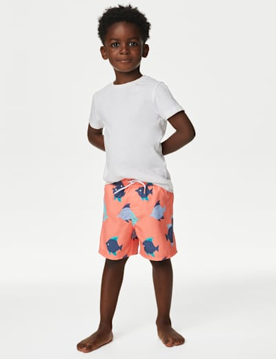 Fish Print Swim Shorts (2-8 Yrs)