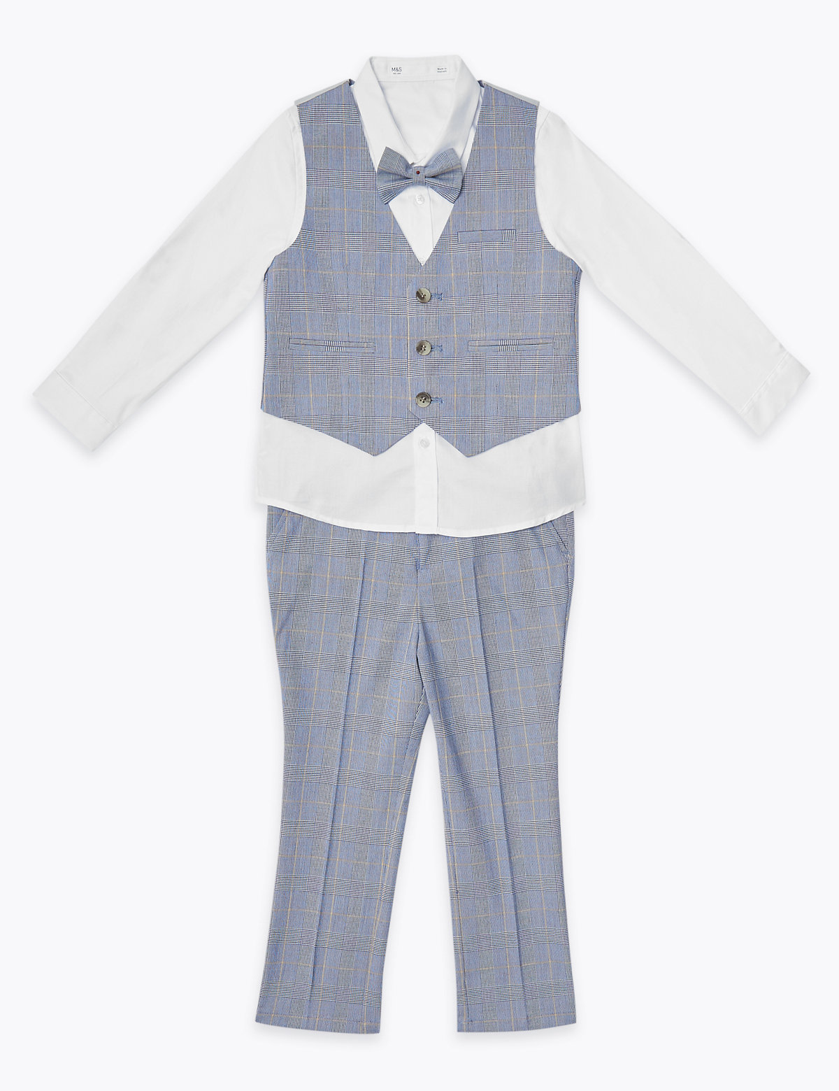4 Piece Checked Suit Outfit