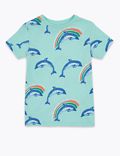 Cotton Dolphin Print T-Shirt (2-7 Yrs)
