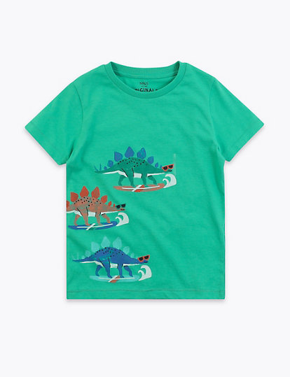 Cotton Dinosaur Print T-Shirt (2-7 Yrs)