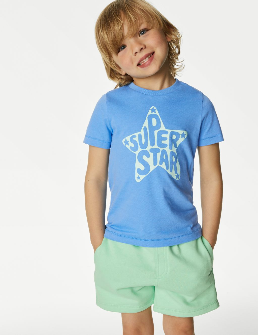 Pure Cotton Super Star Slogan T-Shirt (2 - 7 Yrs) image 1