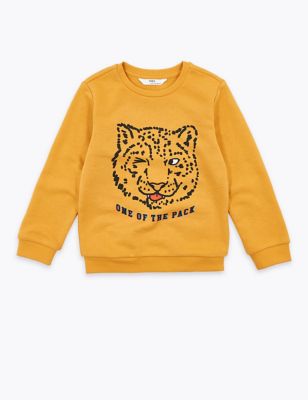 Cotton Rich Tiger Face Sweatshirt (2-7 Yrs) 