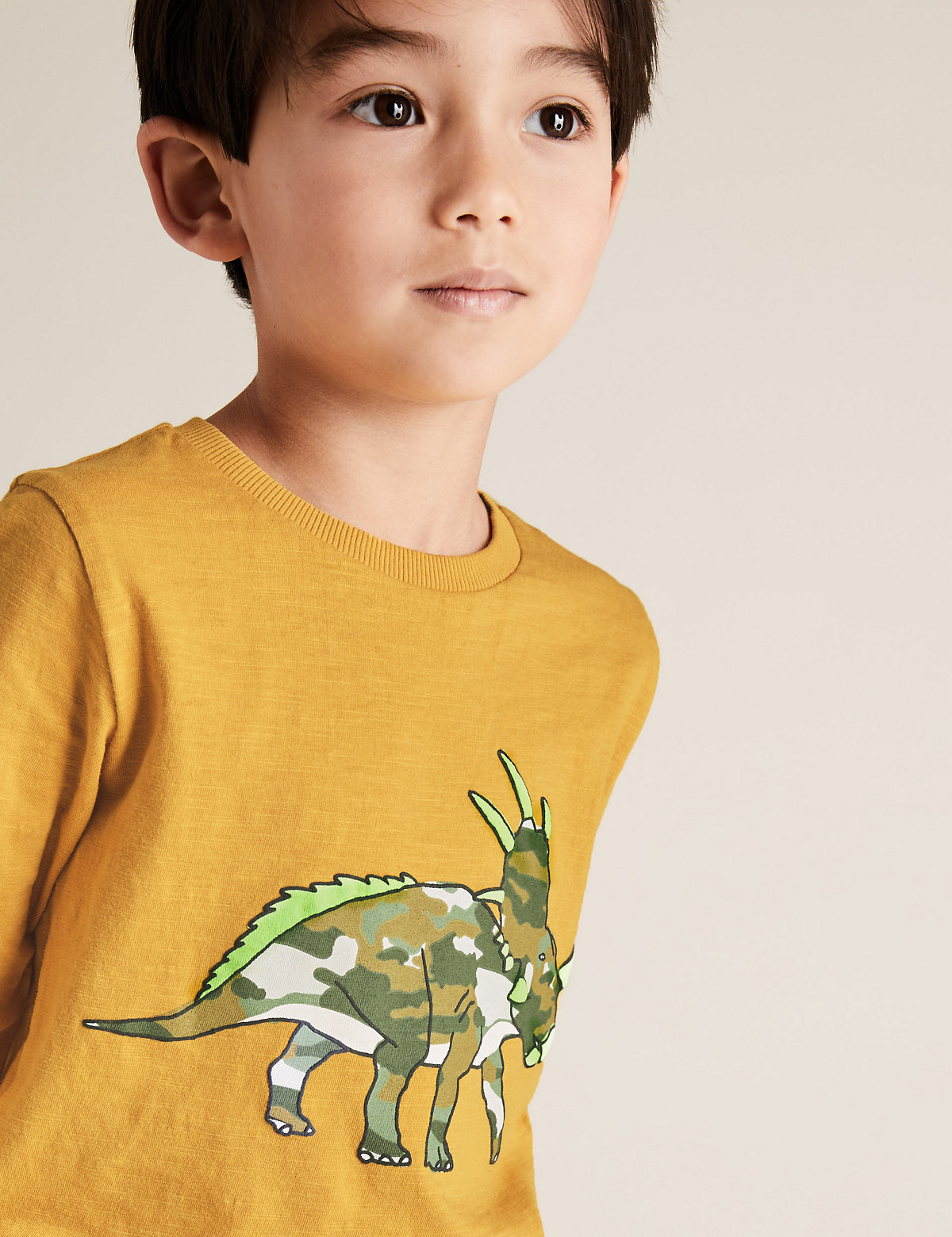 Cotton Camouflage Triceratops Top