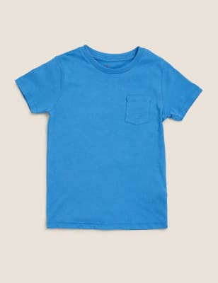 

Boys M&S Collection Pure Cotton Plain T-Shirt (2-7 Yrs) - Medium Blue, Medium Blue