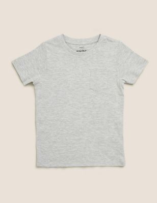 

Boys M&S Collection Pure Cotton Plain T-Shirt (2-7 Yrs) - Grey Marl, Grey Marl