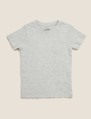 

Boys M&S Collection Pure Cotton Plain T-Shirt (2-7 Yrs) - Grey Marl, Grey Marl