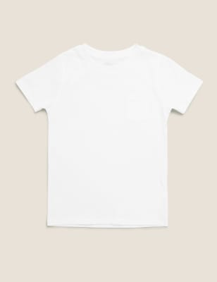 

M&S Collection Einfarbiges T-Shirt aus reiner Baumwolle (2-7 Jahre) - White, White
