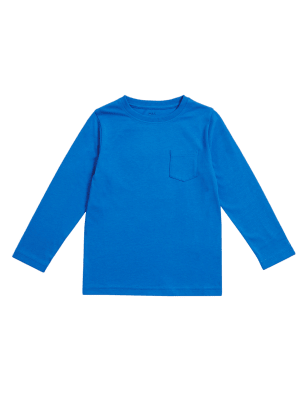 

M&S Collection Top liso 100% algodón (2-7 años) - Medium Blue, Medium Blue