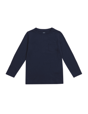 

M&S Collection Einfarbiges Oberteil aus reiner Baumwolle (2-7 Jahre) - Navy, Navy