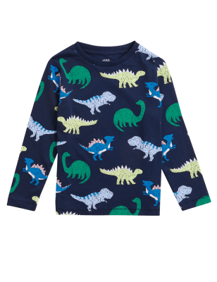 

Boys M&S Collection Pure Cotton Dinosaur Top (2-7 Yrs) - Navy Mix, Navy Mix
