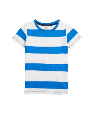 

M&S Collection Camiseta de rayas 100% algodón (2-7 años) - Medium Blue, Medium Blue