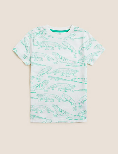 Pure Cotton Reptile Print T-Shirt