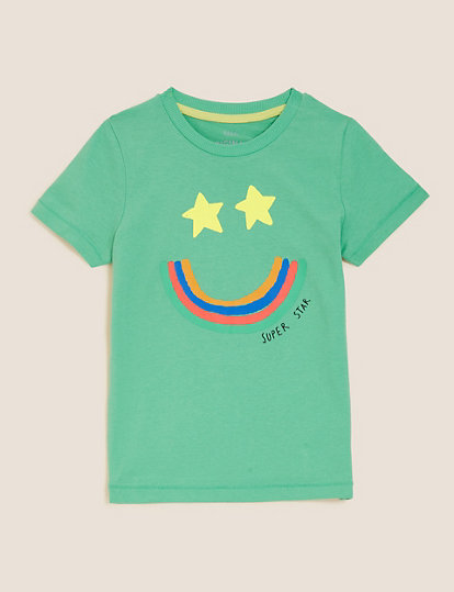 Pure Cotton Smiley Face T-Shirt (2-7 Yrs)