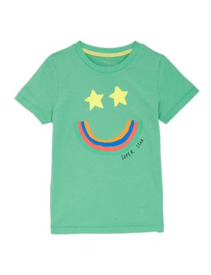 

Boys M&S Collection Pure Cotton Smiley Face T-Shirt (2-7 Yrs) - Green Mix, Green Mix