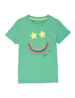 

Boys M&S Collection Pure Cotton Smiley Face T-Shirt (2-7 Yrs) - Green Mix, Green Mix