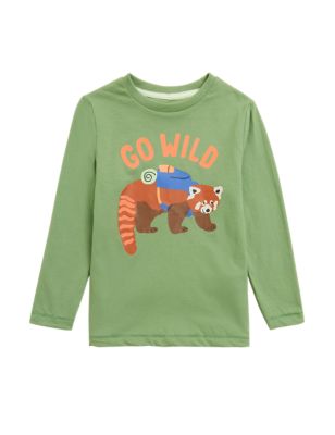 

Boys M&S Collection Pure Cotton Red Panda Top (2-7 Yrs) - Pea Green, Pea Green