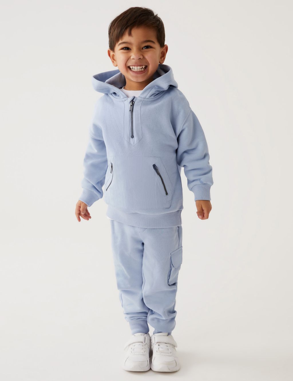 Cotton Rich Hooded Top & Bottom Outfit (2-8 Yrs) image 1
