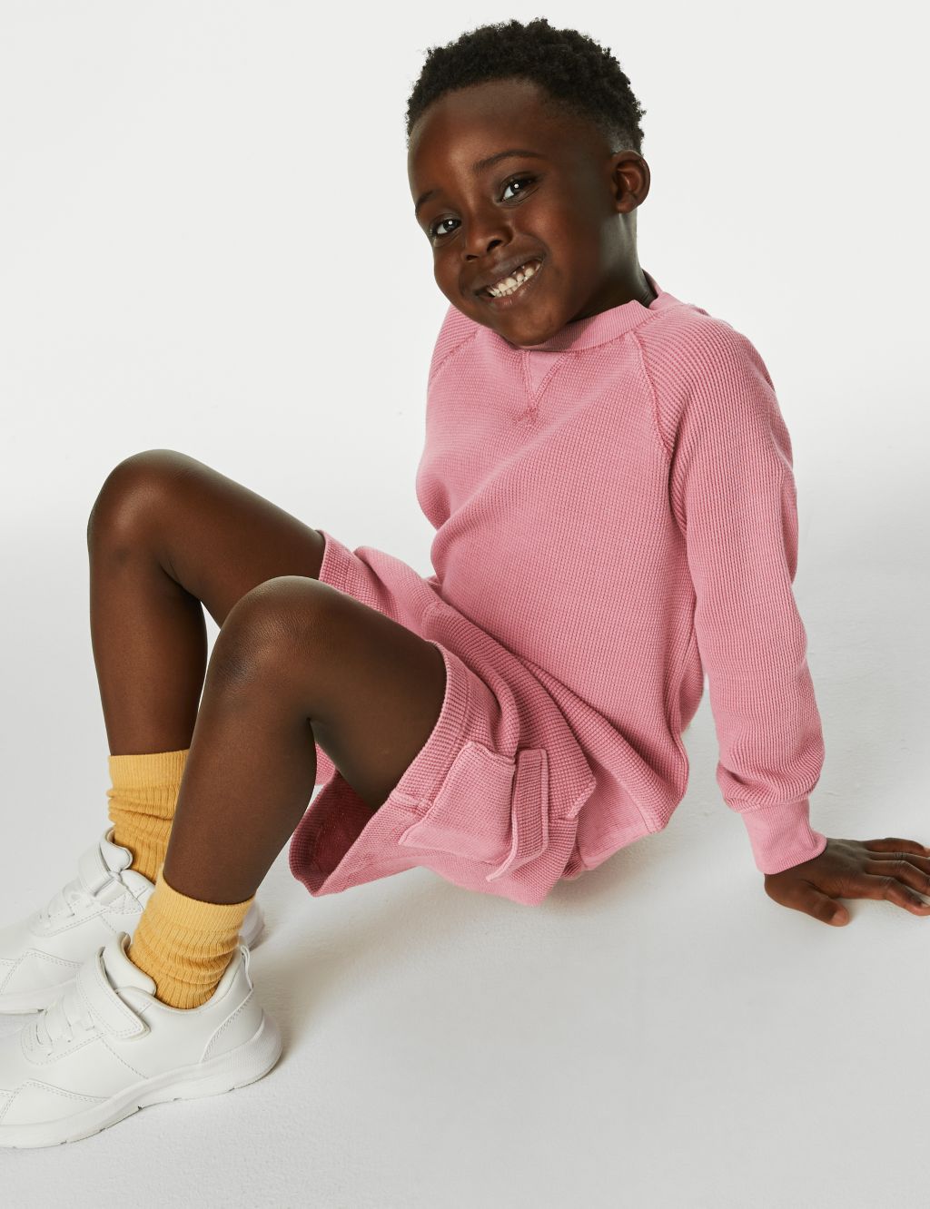 Pure Cotton Sweatshirt and Short Set (2-8 Yrs) image 1