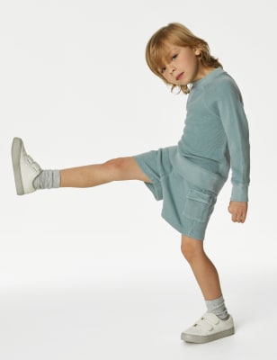 

Boys M&S Collection Pure Cotton Sweatshirt and Short Set (2-8 Yrs) - Green, Green