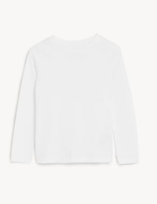 

M&S Collection Einfarbiges Oberteil aus reiner Baumwolle (2-7 Jahre) - White, White