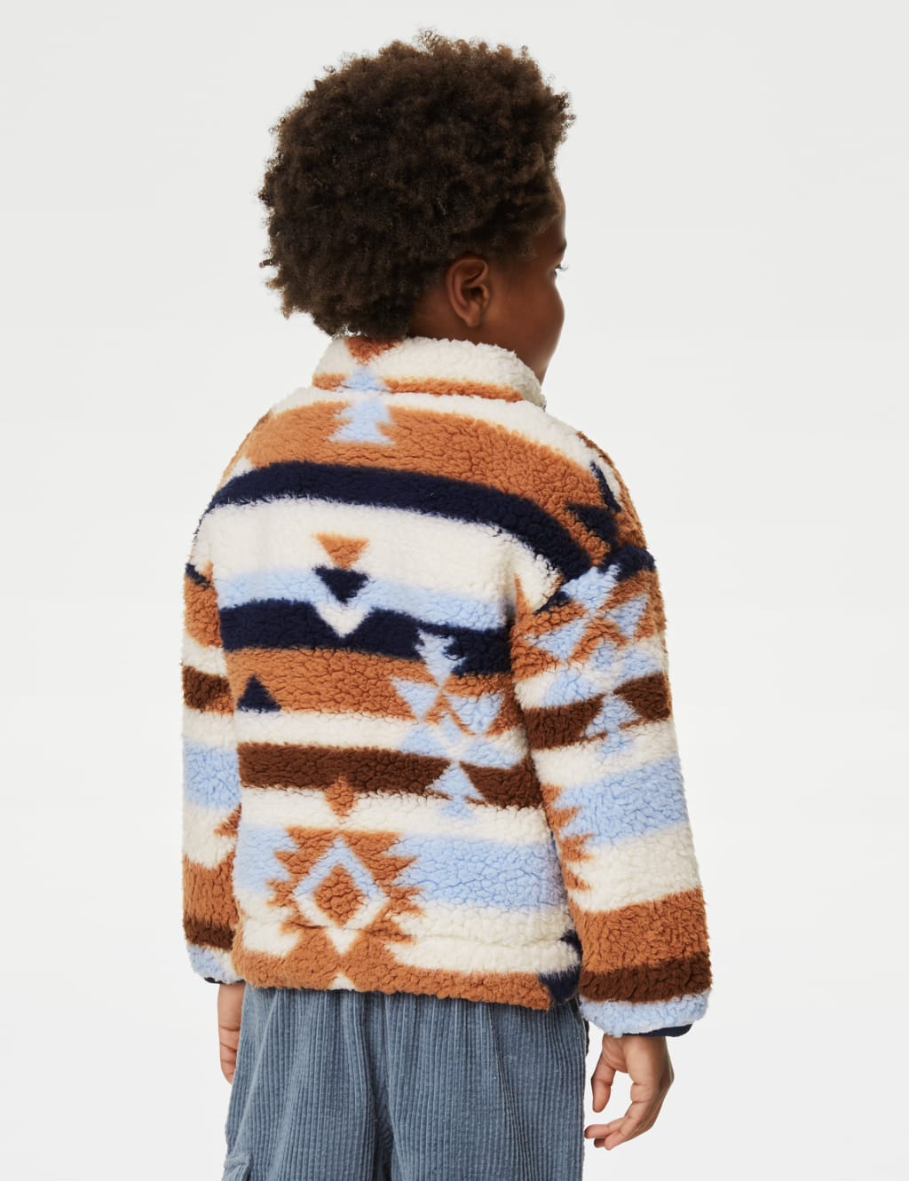 Printed Borg Half Zip Top (2-8 Yrs) image 4